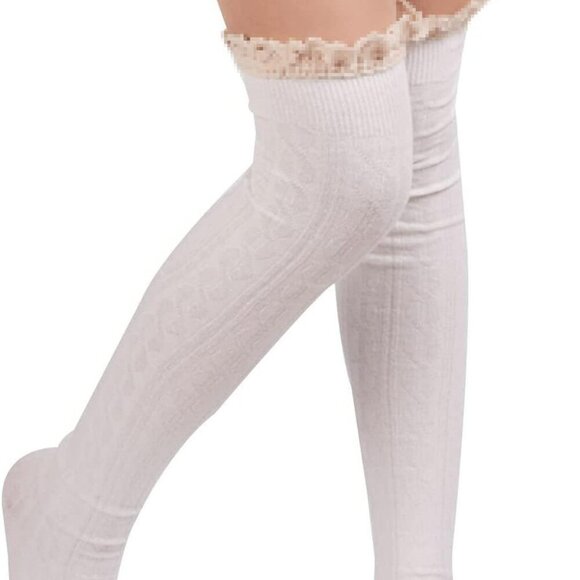 Jewelry - Womens Thigh High Socks Lace Boot Socks Knee High Socks Warmer Lace Trim Long St